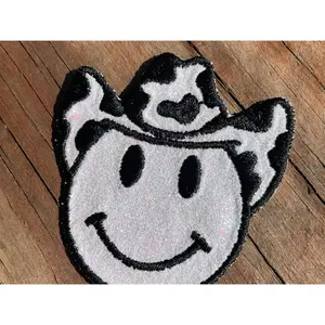 White & Black Glitter Cowgirl Iron-On Patch