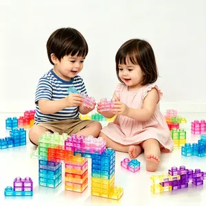 40-Piece Squishy Multicolor Building Blocks Set, Safe Pet Material, Stem Educational Toy for Kids Aged 3+, Perfect Gift