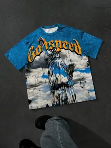 Men's College Style Digital Print Short Sleeve T-Shirt Casual Summer Wear Graphic Letter Tee Perfect for Outdoor Activities