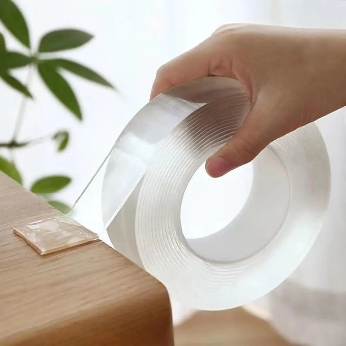 Double-Sided Tape Heavy Duty 9.84 FT x 1.18 in – Clear Removable Mounting Tape for Walls, Carpet, Rugs, Posters – Reusable, No-Residue, Indoor/Outdoor Nano Gel Grip
