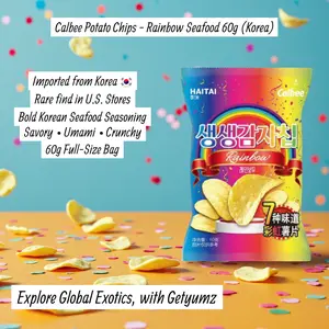 Calbee Rainbow Seafood Chips 60g Korea - Bold Korean Seafood Seasoning Savory Umami Crunchy Snack
