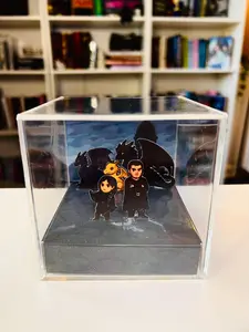 Mini War College Diorama | Pixel Book Display Box | Fantasy-Inspired Dragon & Rider Scene | Book Nook Gift for Readers