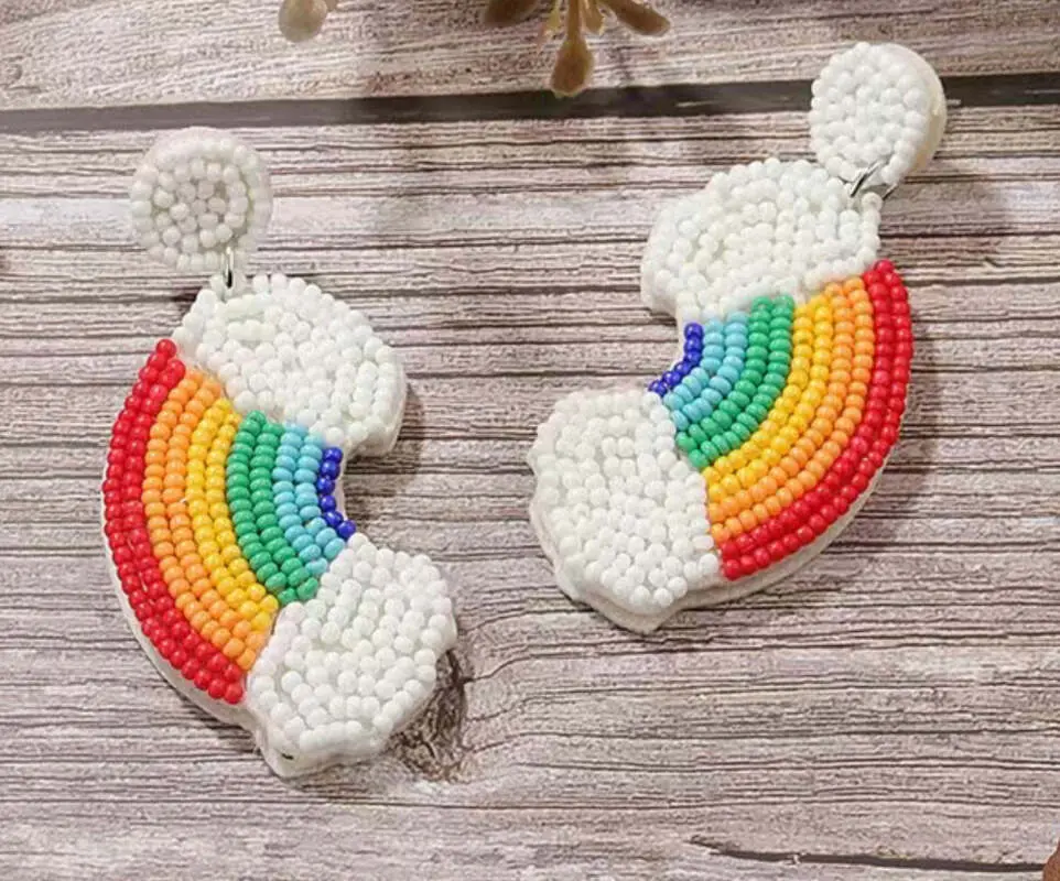 Rainbow Bead Earrings