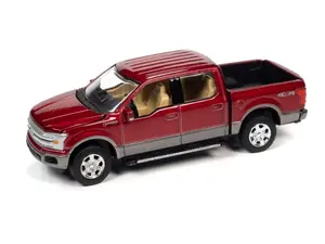 2019 Ford F-150 Lariat 4x4 Pickup Truck - Ruby Red Metallic (Muscle Trucks) Diecast 1:64 Scale Model - Autoworld 64322A