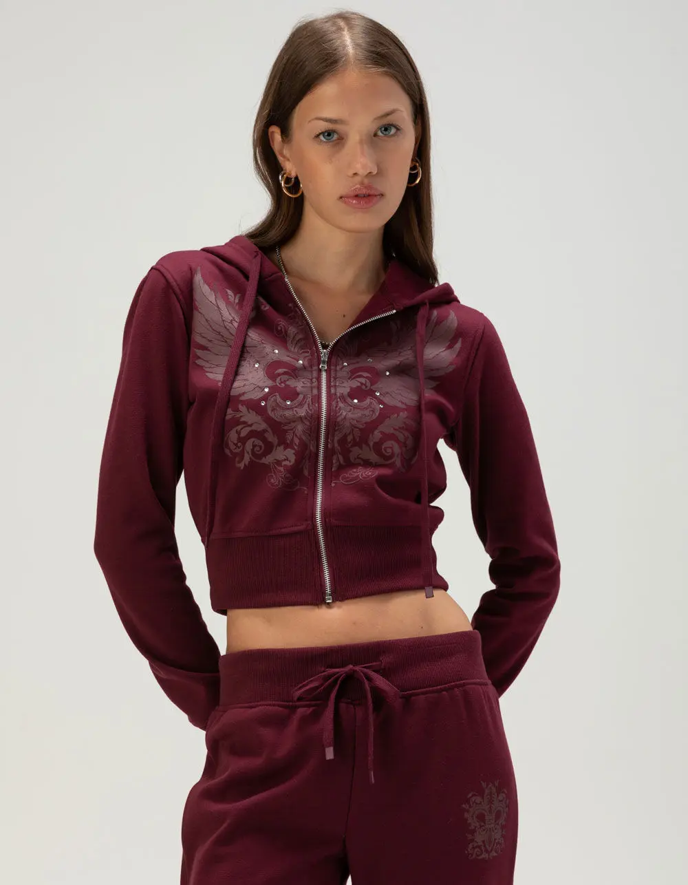 FULL TILT Wing Graphic Womens Zip-Up Hoodie