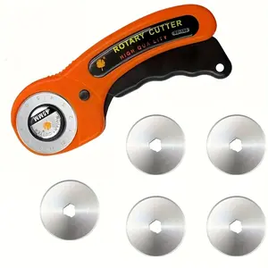 45mm Ergonomic Rotary Cutter, Safety Lock Design, Ideal for Quilting & Crafting Projects, Precision Cutting Tool for Sewing Supplies