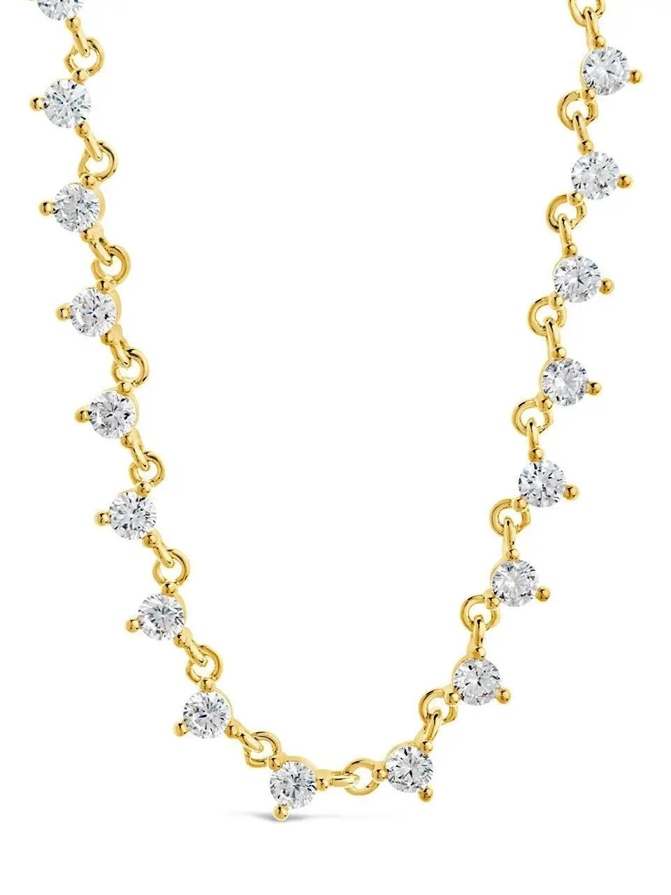 Brigid Staggered CZ Tennis Necklace