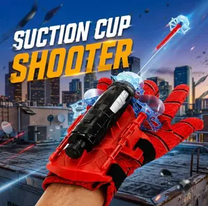 All you need Spider Silk Superhero Wrist Launcher String Shooter - Polyester Wearable Glove, Suction Cup Darts - Unisex Kids Outdoor Play Toy Set for Ages 4+ Birthday Gift, Outdoor Stuff for Kids