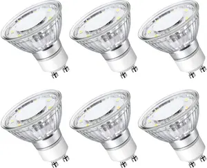 Non-Dimmable GU10 LED Light Bulbs, 5000K Daylight White GU10 Bulb Replacement for Recessed Track Lighting, 4W LED Bulbs with 100°Flood Beam for Kitchen, Range Hood, Living Room, Bedroom, 6 Pack