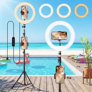 12" Selfie Ring Light with 63-81" Adjustable Tripod & Phone Holder - Dimmable Lighting for Live Streaming, Zoom Calls & Photography - Perfect for March Madness, Spring Break & World Cup Content Creation on TikTok