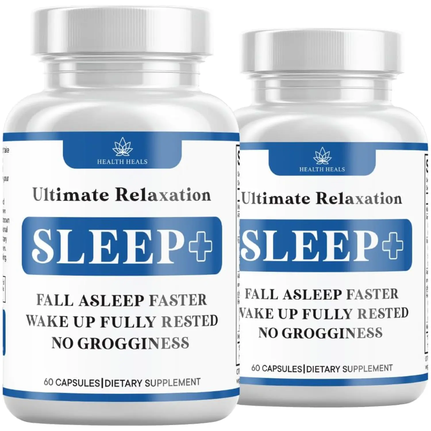 Natural Sleep Aid Supplement with Melatonin Magnesium Ashwagandha GABA Chamomile Drug Free 120 Capsules