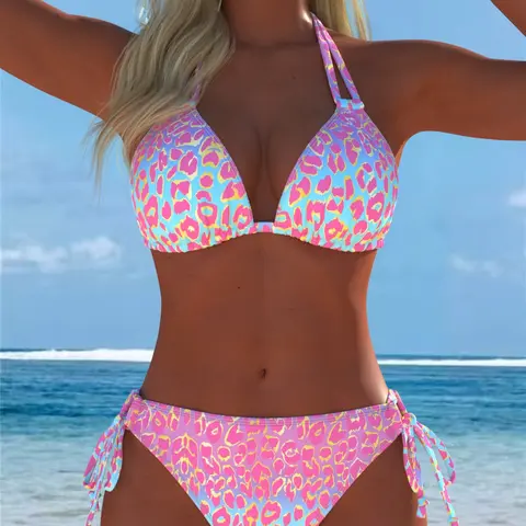 New Arrival Women's Swimwear, Swimsuit & Beachwear for Summer Vacation & Travel, Sexy Two-Piece Bikini Set, Printed Bikini