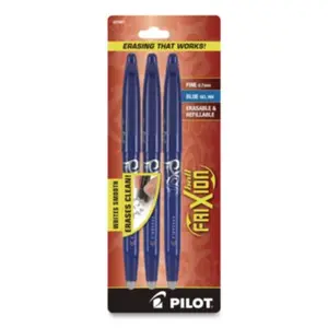 Pilot PIL31567 Frixion Ball Erasable Gel Pen, Blue - 3 per Pack