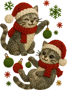 DTF Transfer – Yarn Cats Multi Sizes