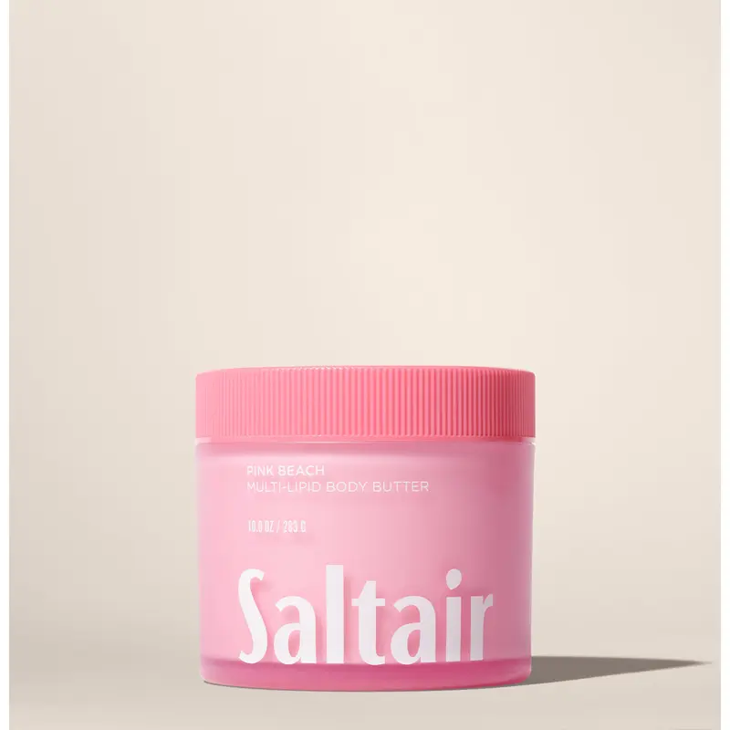 Saltair Pink Beach Body Butter – Deep Moisture Cream with Ceramides, Coconut & Sea Buckthorn Oils – 24-Hour Hydration – 10 fl oz