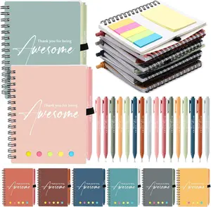 48 count/24 Set Employee Appreciation  Bulk for Christmas Coworker A6  Notebook with Ballpoint Pen Sticky Notes for Office Team  Assistant Nurse Teacher(Light Color)