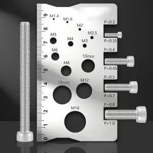 New 304 Stainless Steel Screw Measuring Ruler Set, precisely engraved for accurate thread and distance measurement, screw and bolt gauge, precise pitch measurement diameter pitch caliper M12, Father's Day gift