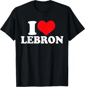Cotton Graphic Tees Streetwear I Love Lebron, I Heart Lebron T-Shirt