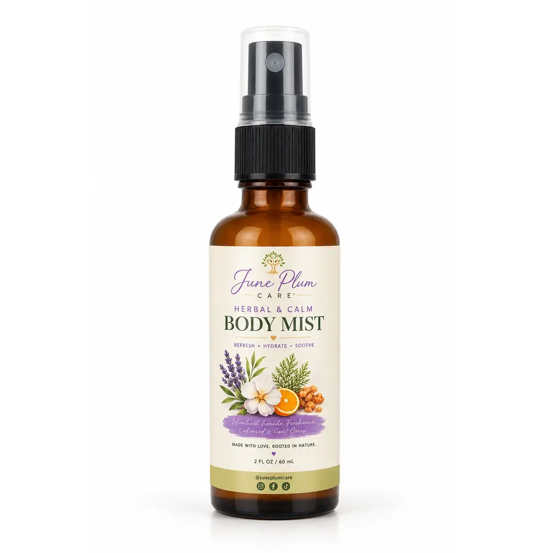 Juneplum Care Herbal & Calm Body Mist - Lavender Frankincense Cedarwood Sweet Orange Aromatherapy Spray