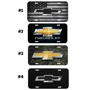 Chevrolet Bowtie Logo License Plate Collection – American Flag, Classic, Camo, Carbon Black 12"x6" Aluminum Vanity Car Tags for Car Truck Decor