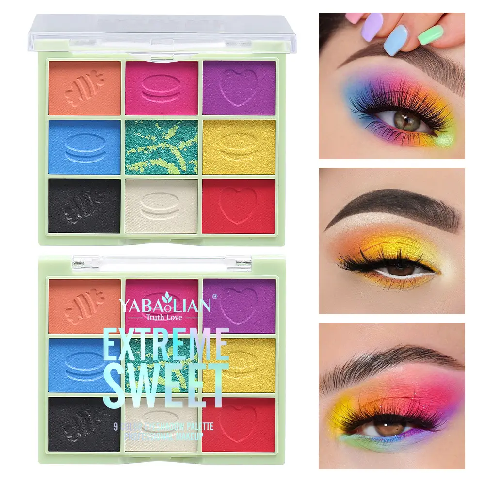 Transparent nine color eyeshadow palette earth color pearl matte makeup ins eyeshadow Cosmetic