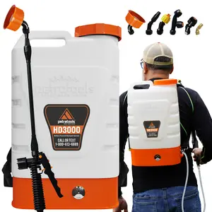 PetraTools Battery Powered Backpack Sprayer 3 Gallon - HD3000 - Electric Lawn and Garden Sprayer with 6 Nozzles, 80 PSI, Rechargeable Battery for Weed and Pest Control