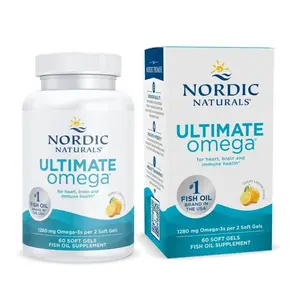 Nordic Naturals Ultimate Omega SoftGels - Concentrated Omega-3 Fish Oil, 60 ct Doctor-Recommended Formula for Heart, Brain, Eye & Immune Health, Lemon Taste, Non-GMO, Gluten-Free