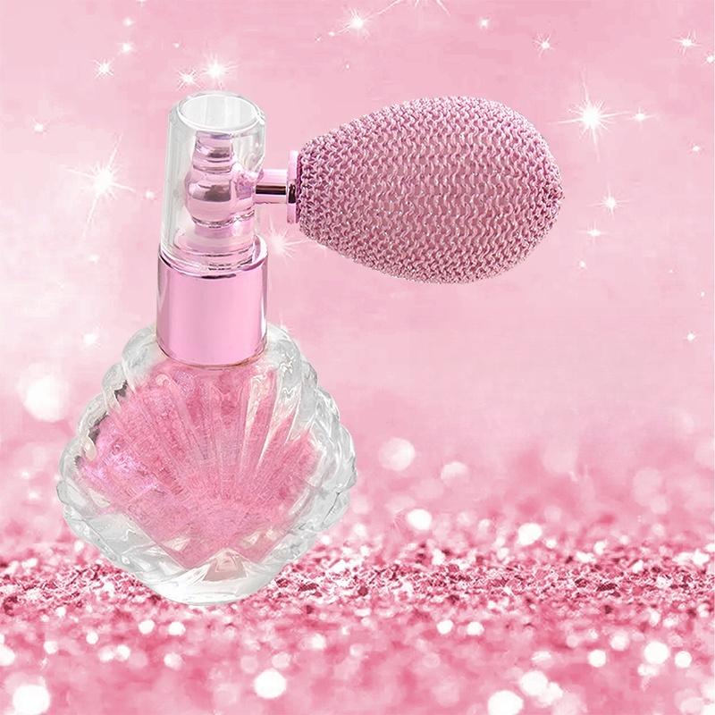 Shimmer Puff Spray Unscented Silver Glitter for Body Face Hair Nail Clothes Highlighter Makeup Festival Party Concert Rave Accessories Fragrance Pigment Cosmetic Pale Pink