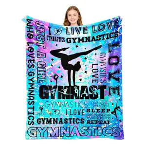 Gymnastics Blanket Gifts For Ultra Soft Flannel Gymnastics Throw Blankets Gymnast Lovers Merch Stuff Gifts For Adults 50"X40", Perfect Gift Flannel Throw – Soft, Portable & Great For Home & Trips warm flannel blanket