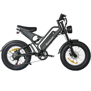 Supermach SM26 E-Bike Electric Bike for Adults, 750W Motor, 48V 15Ah Removable Battery, Up to 20 MPH Speed, 25 Mile Range, 3-5 Hour Fast Charge, Double Clip Brakes, Headlight & Taillight, Black