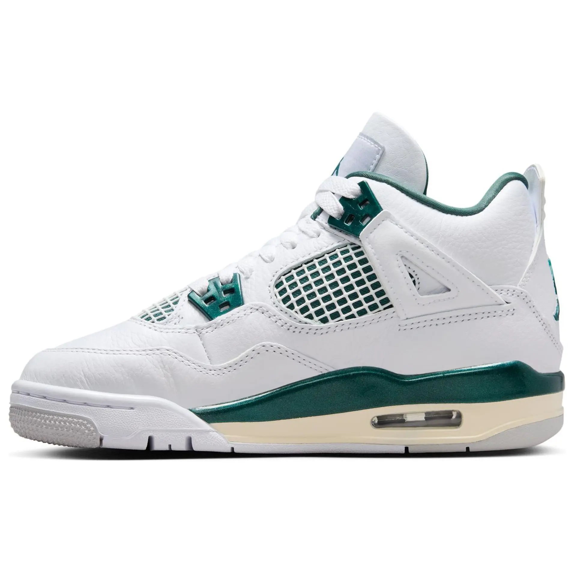Youth Retro 4 Style Leather Sneakers, High-Tops for Casual All Seasons Wear in Oxidized Green, FQ8213-103