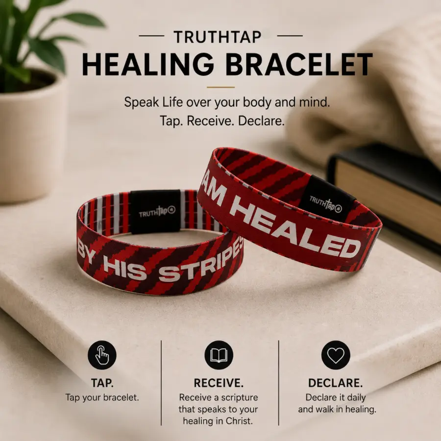 TruthTap Bracelet, a Faith-Based Statement Piece with Woven Fabric Band, NFC Enabled Religious Jewelry for Daily Wear, 90-Day Promise