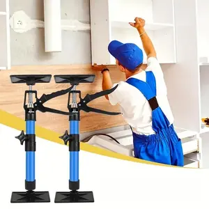 Adjustable Drywall Lifts 2-Pack, 30-59cm Telescoping Support, Manual Operation Cabinet Jack Set, Rotatable Anti-Slip Base for Construction