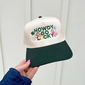 Howdy Go Lucky Hat  Embroidered Trucker Hat  St Patricks Day  St Patricks Day Trucker Hat  St Patricks Day Party  Trendy Trucker  Hats