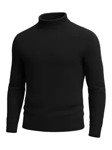 URBAN BUCK Mock Turtleneck For Men Fleece Shirt with Soft Warm Long Sleeve Thermal Ribbed Solid Color Tops & Sweater for Winters Jack Shirt