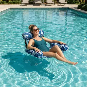Inflatable Pool Float Lounger with Detachable Design, Multifunctional PVC Floating Chair, Outdoor Pool Lake Relaxing Float for Adults, Summer Water Lounge