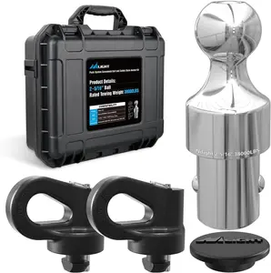 Nilight Puck System Gooseneck Hitch Kit (60692) for 2016-2025 Chevy Silverado & GMC Sierra & Nissan Titan XD, 2013-2025 Ford F250 F350 F450, 2-5/16" Ball and Chain Anchor w/Storage Box Truck Stuff Parts, Vehicle