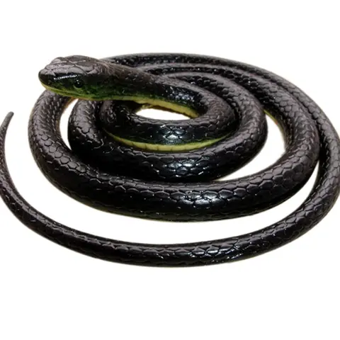 52-in Artificial Imitation Rubber Black Mamba Snake - Unisex Novelty Gag Toy with New Process, Prank Gift, Outdoor Garden Squirrel & Pest Repellent, Garden Decoration