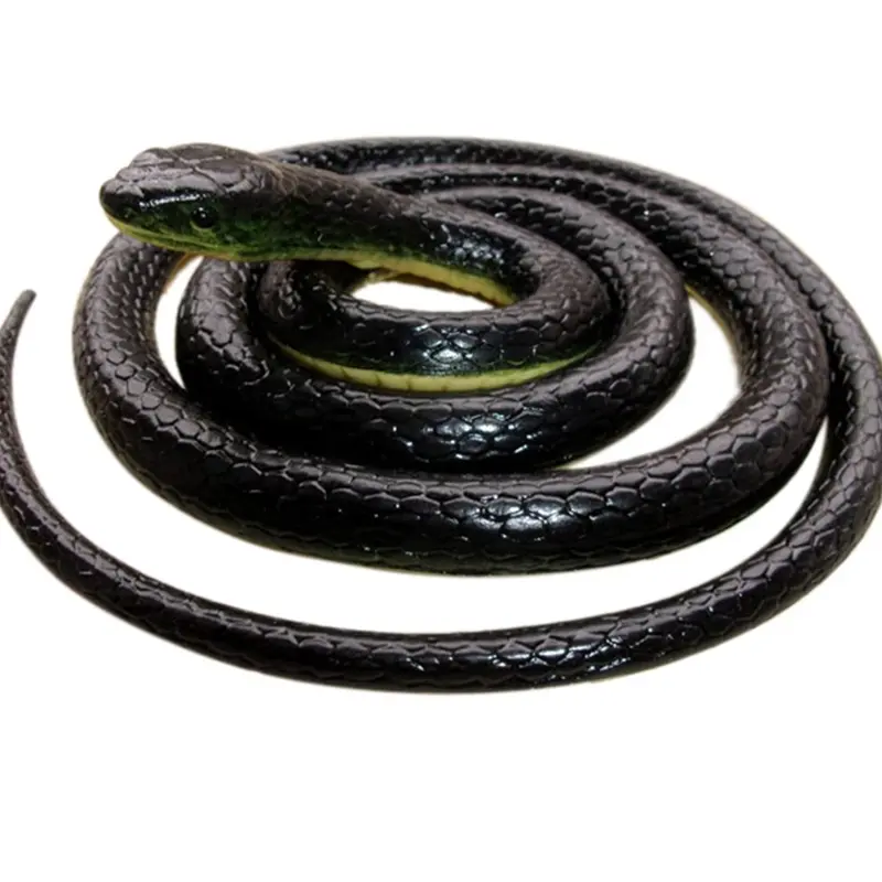 52-in Artificial Imitation Rubber Black Mamba Snake - Unisex Novelty Gag Toy with New Process, Prank Gift, Outdoor Garden Squirrel & Pest Repellent, Garden Decoration