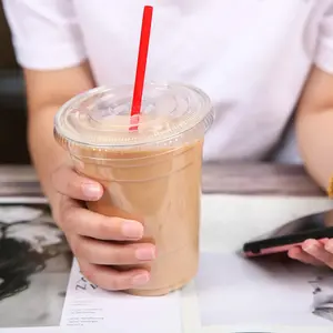 Unicup [100 Sets] 16oz Clear Plastic Cups with Lids Disposable, Togo Drinking Cup with Strawless Sip Lid