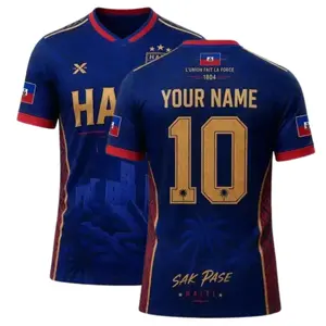 [Custom Name and Number] Haiti National Team Soccer Jersey 2026 – Men’s Football Shirt, Flag Colors, Short Sleeve Sports Tee