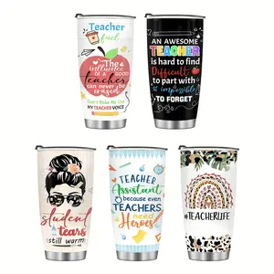 1 Teacher Cup - Teacher Cup - Teacher Stainless Steel Insulated Coffee Cup - Teacher Thank You Gift - Teacher Thank You Cup - Teacher's Day Christmas Birthday Valentine's Day Gift 20oz for Teachers from Students Tumbler cecily bauchmann water bottles