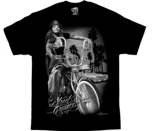 Street Cruiser Cholo Lowrider Bike Dga David Gonzales Chicano Chola Art T Shirt