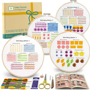Classic Embroidery Stitches Practice Kit, Embroidery Kit for Beginners, Beginner Embroidery Kit for Adults, Hand Embroidery Kit for Kids, Stitches Kit