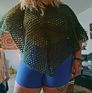 Earthy olive green poncho