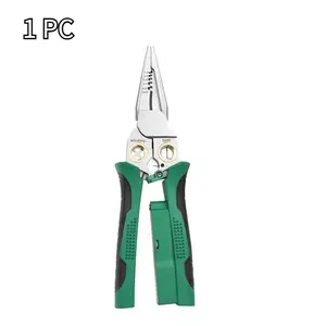 Stainless Steel 1PC Multifunctional Wire Stripper for Electrical Measurement, Cable Cutting, Wire Scraping & Crimping with Voltage Test Feature