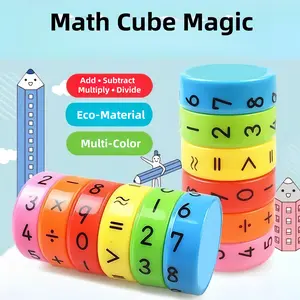Rotating Cylinders Math Learning Set Arithmetic Toy Cylinder Numbers Intelligence Brain Developing DIY Magnetic Math Game Blocks for Children Boys Girls boys toys toys for girl kids toys
