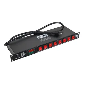 Pro X 8 Way Power Distribution 1U Rack Mountable LED Lamp 5V USB port On Off LED Toggle Switches