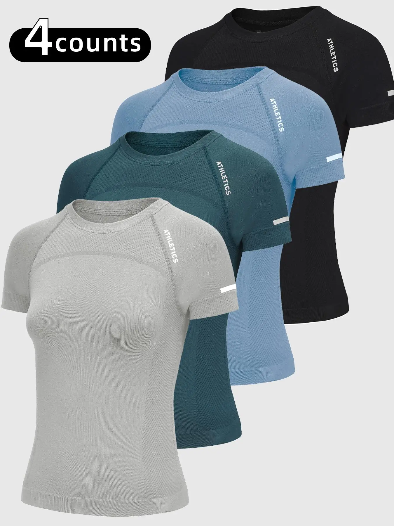 Women's Letter Print Round Neck Sports Tee, Sporty Raglan Sleeve Crew Neck T-Shirt for Yoga Gym Workout, Ladies Sportswear for All Seasons, Activewear