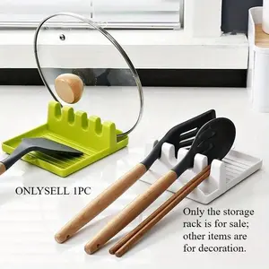 1pc Kitchen Spoon Holders Fork Spatula Rack Shelf Organizer Plastic Spoon Rest Chopsticks Holder Non-slip Spoons Pad Kitchen Utensil Kitchenware Home